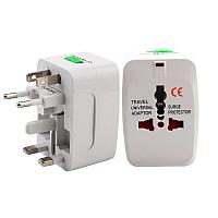 Универсальный переходник для розетки US, EU, UK, AUS/NZ, 2х USB2.0, белый 555330