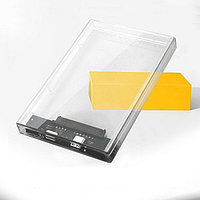 Внешний корпус - бокс SATA - MiniUSB - USB2.0 для жесткого диска SSD/HDD 2.5”, прозрачный 555015