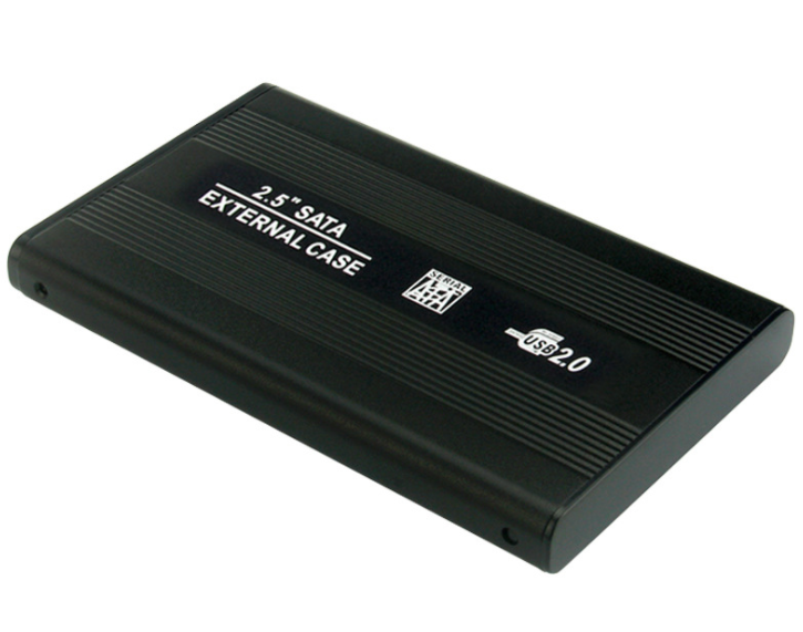 Внешний корпус - бокс SATA - USB2.0 для жесткого диска SSD/HDD 2,5”, алюм.-пластик, черный 555376