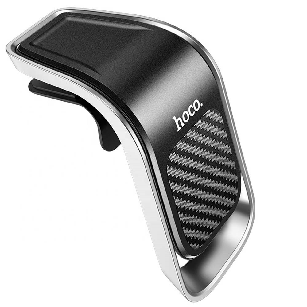 Автомобильный магнитный держатель для телефона на воздуховод HOCO CA74, серебро-черный 555385, фото 1