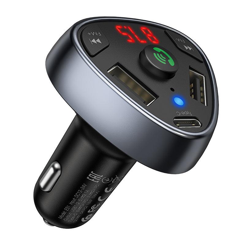 Автомобильный FM-проигрыватель / MP3 плеер HOCO E51 + быстрая зарядка 555410