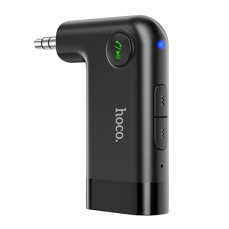Аудиоприемник с микрофоном для дома или авто (громкая связь) HOCO E53, Bluetooth 5.0, AUX jack 3.5мм, черный