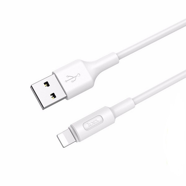Зарядный USB дата кабель HOCO X25 Lightning, 2A, 1м, белый 555840