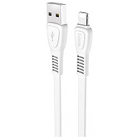 Зарядный USB дата кабель HOCO X40 Lightning, 2.4A, 1м, плоский, белый 555846, фото 1