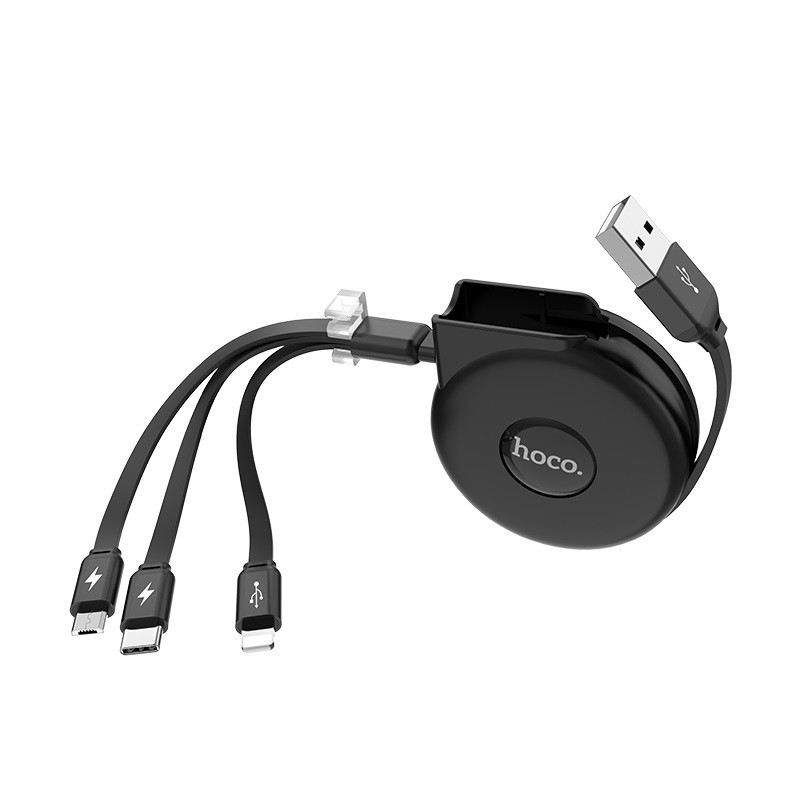 Зарядный кабель HOCO U50 3 в 1 - USB Type-C + MicroUSB + Lightning Apple iPhone 555867