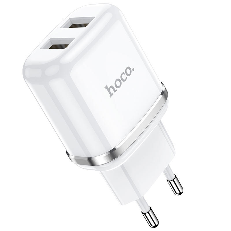 Зарядное устройство сетевое - блок питания HOCO N4, 2.4A, 2 USB, белый 555875