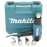 Термовоздуходувка MAKITA HG 6031 VK в чем. + набор сопл (1800 Вт, 2 скор., 50-600 °С, ступенч. рег.)