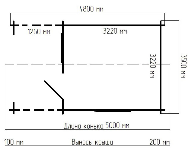 Садовый дом "Харет 1" 3,5х4,8 из профилированного бруса, толщиной 44мм (базовая комплектация) - фото 2 - id-p71965502