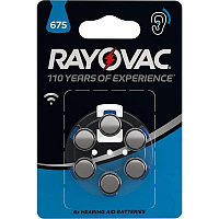 Батарейка для слуховых аппаратов Rayovac HAB 675 (Воздушно-цинковая), блистер 6