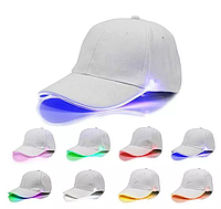 Бейсболка кепка SiPL с LED подсветкой Белая RGB, фото 1