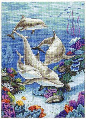 Набор для вышивания крестом "Дельфинье царство" • «The Dolphins' Domain»