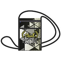 Пенал-косметичка на молнии с карманом Серые треугольники