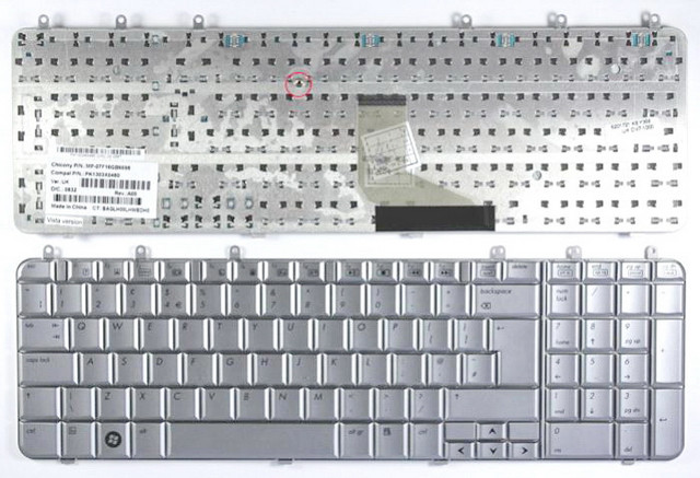 Клавиатура ноутбука HP Pavilion DV7-1000 серебристая