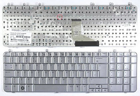 Клавиатура ноутбука HP Pavilion DV7-1245dx серебристая