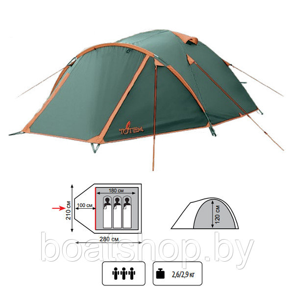 Палатка универсальная Totem Indi 3 (V2) - фото 1 - id-p148515754