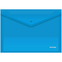 Папка-конверт на кнопке Berlingo, А4, 180мкм, синяя AKk_04102(работаем с юр лицами и ИП)