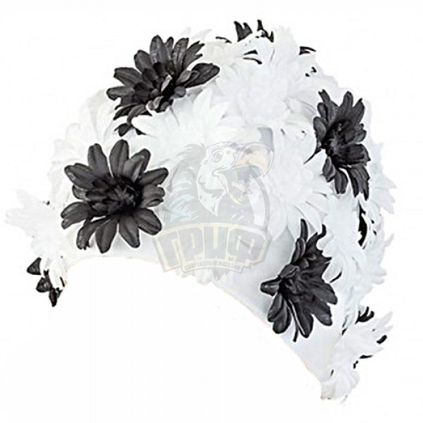 Шапочка для плавания Fashy Petal Cap Flowers (белый/черный) (арт. 3454-22)
