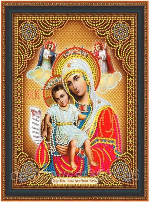 Алмазая мозаика икона "Неувядаемый цвет" на подрамнике