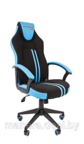 Кресло Chairman GAME 26 черно/голубой - фото 1 - id-p4141343