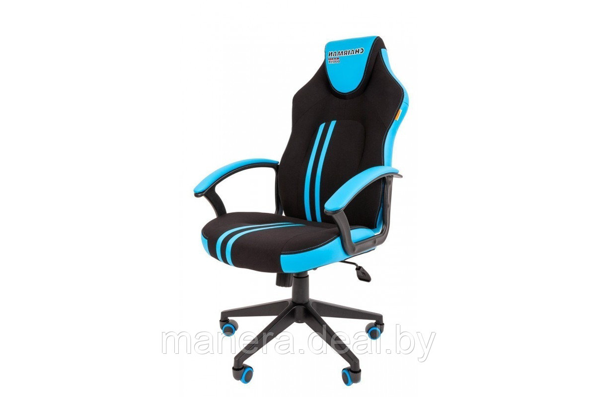 Кресло Chairman GAME 26 черно/голубой - фото 2 - id-p4141343