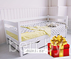 Детская кровать Rostik (Ростик) для детей и подростков, с ящиками для хранения, белая