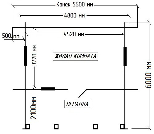 Дачный домик "Нарочь" 4,8 х 6 м из профилированного бруса, толщиной 44 мм (базовая комплектация) - фото 7 - id-p146311507