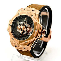 Часы наручные HUBLOT BR2888 ( корич. + черн. в золоте )