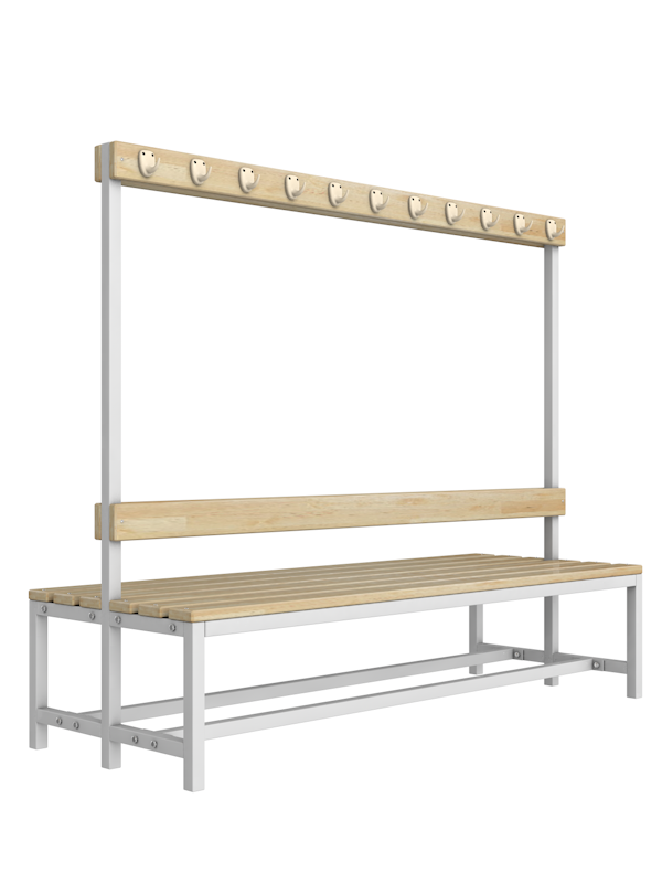 Скамейка для раздевалки с вешалкой двухсторонняя разборная, 1 м - фото 1 - id-p148563208
