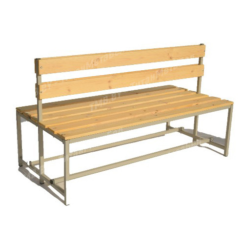 Скамейка для раздевалки со спинкой двухсторонняя разборная, 1.5 м - фото 1 - id-p148563213