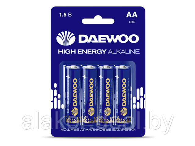 Батарейка DAEWOO HIGH ENERGY AA LR6 1,5V alkaline, 4шт./уп