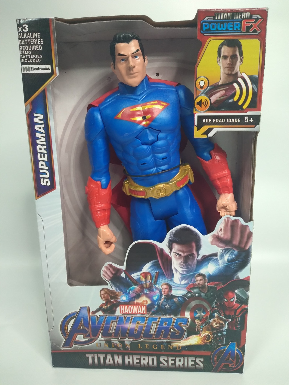Фигурка супергероя Супермен из фильма Marvel, светозвуковые эффекты