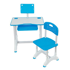 Парта и стул  FUNDESK растущие для дошкольника (подставка для книг, полка для канцтоваров) Синий