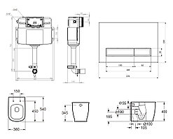 Комплект инсталляции и унитаза 4 в 1 Lavinia Boho Relfix Bell Pro 77060207