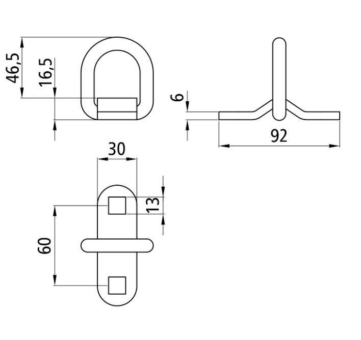 Накладка для крепежной петли Suer 295131391, 92х30 мм, на 2 болта, оцинкованная сталь, Suer 295131392 - фото 2 - id-p148584350