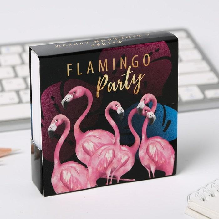 Блок для записей «Flamingo Party» в футляре