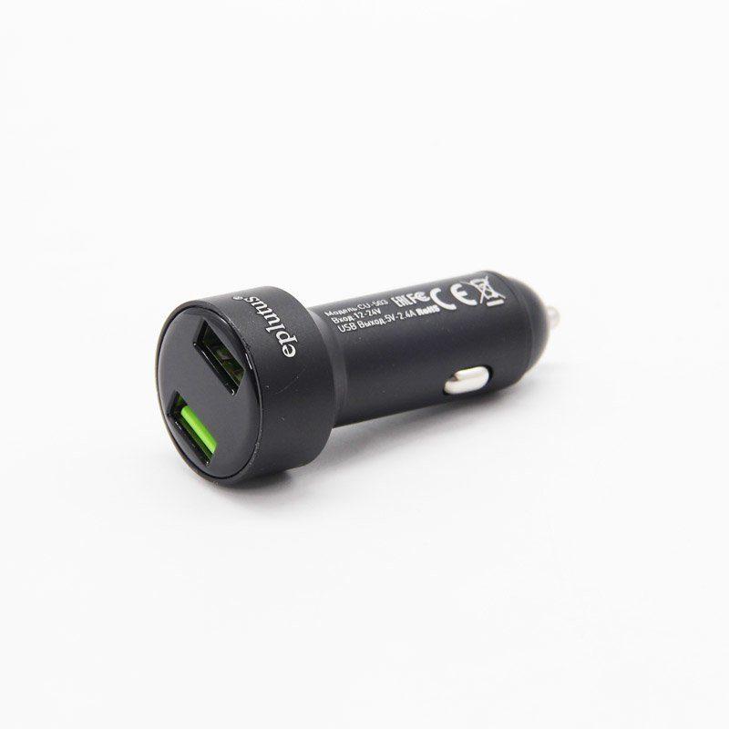 Автомобильное зарядное устройство Eplutus CU-503, 2 USB, индикация заряда аккумулятора - фото 1 - id-p148616002