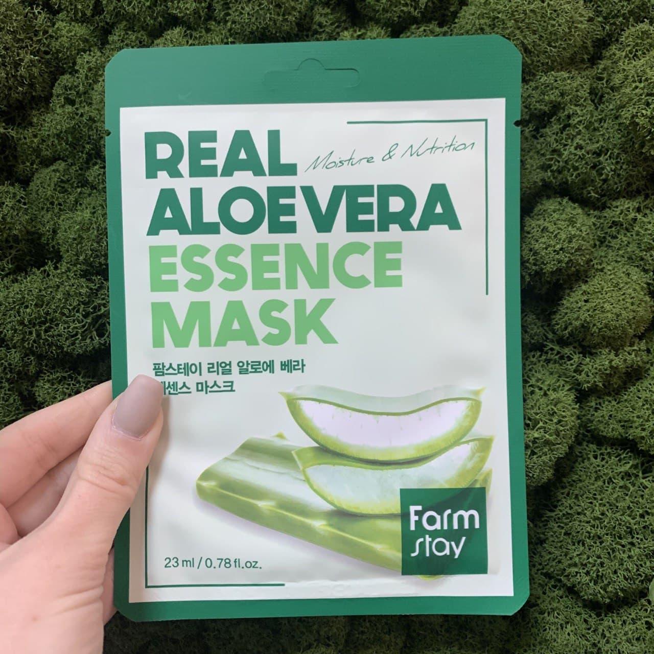 Тканевая маска с экстрактом алое FarmStay Real Aloe Vera Essence Mask - фото 1 - id-p148633046
