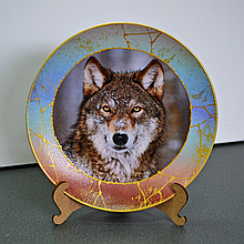 Тарелка декоративная “Волк“