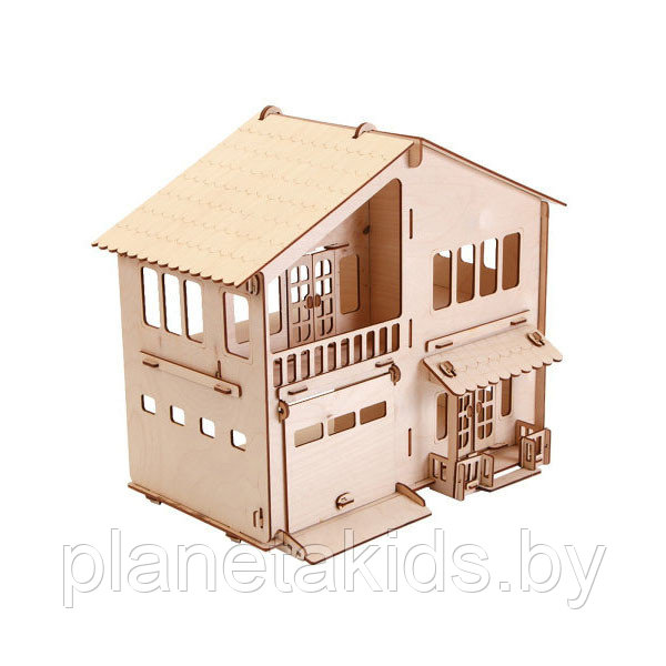 Конструктор деревянный, Polly Eco дом, "Дом с гаражом", домик для кукол до 12 см, арт. pl-Н-11 - фото 2 - id-p148638130