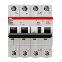 Автомат дифференциального тока DS203NC C16 AC 3P+N C 16A 30MA 6KA 4M, ABB 2CSR256040R1164