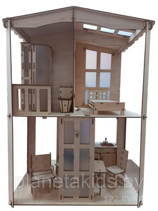 Конструктор деревянный, Polly Eco дом, домик для кукол с мебелью, "Кукольный домик "Фантазия", pl-Н- - фото 3 - id-p148639651