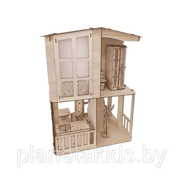 Конструктор деревянный, Polly Eco дом, домик для кукол с мебелью, "Кукольный домик "Фантазия", pl-Н- - фото 4 - id-p148639651