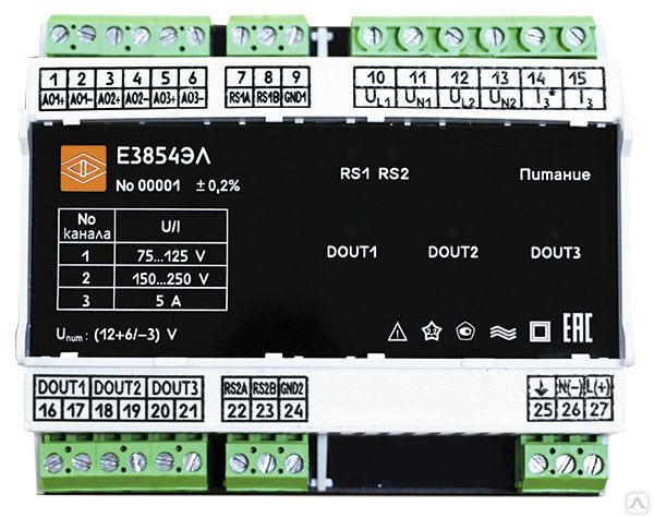 Е3854ЭЛ 1-фазный 2-х канальный Преобразователь измерений , Электроприбор - фото 1 - id-p148639551