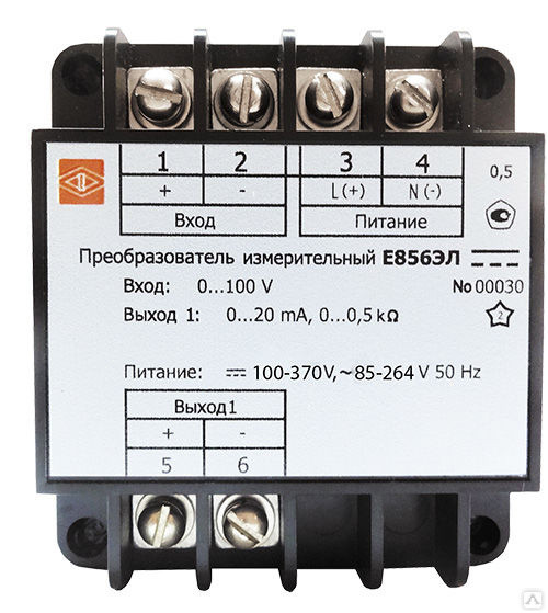 Преобразователь постоянного тока и напряжения E856ЭЛ 1 аналоговый выход без RS485 - фото 1 - id-p148639553