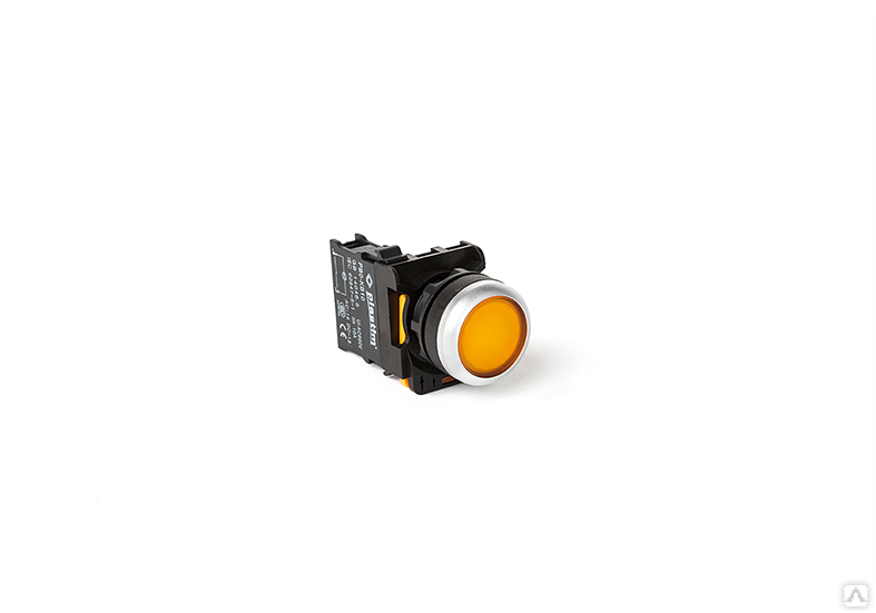 PB0-AW35B5; Кнопка управления с подсветкой, 1NO, AC/DC 24 В. (Желтый) Plastim - фото 1 - id-p148639225