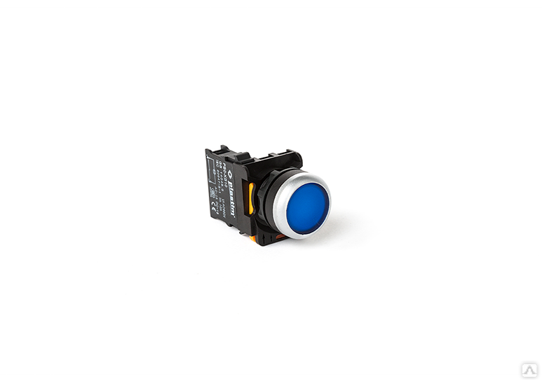 PB0-AW36B5; Кнопка управления с подсветкой, 1NO, AC/DC 24 В. (Синий) Plastim - фото 1 - id-p148639227
