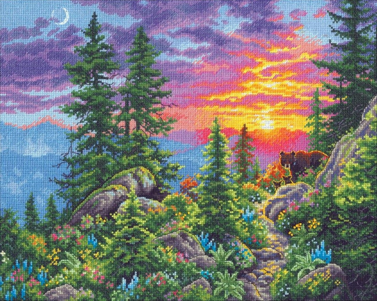 Набор для вышивания крестом "Горная тропа на закате" • «Sunset Mountain Trail»