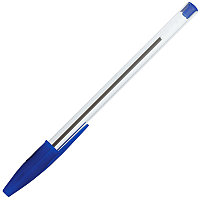 Ручка шариковая, 0,7 мм, прозрачный корпус, синие детали, синие масляные чернила, арт. SBP601/BU(работаем с юр