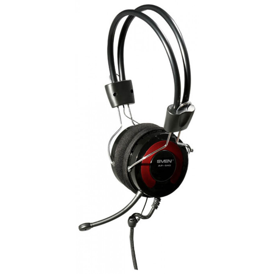 Наушники с микрофоном SVEN AP-540, кабель 2.2м, регул. громк., черно-красный 555265