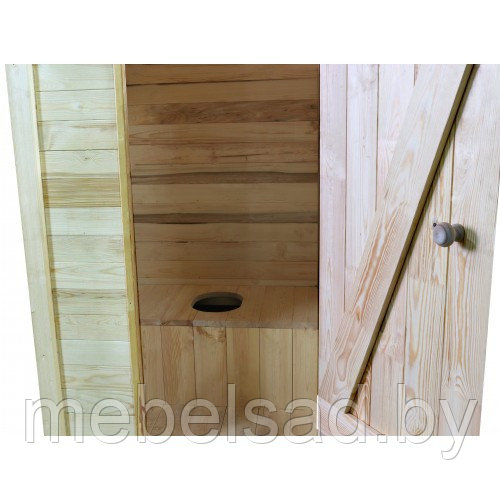 Туалет дачный деревянный "КомфортПром" с двускатной крышей - фото 5 - id-p148689097